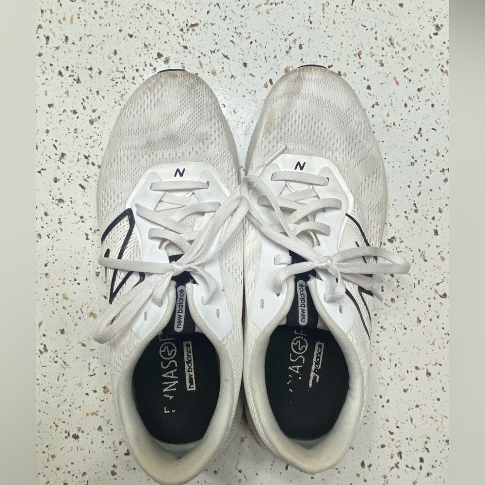 New Balance, white, feather weight running shoes